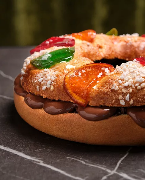 Roscón artesanal pastelerías Luis Miguel Murcia chocolate y avellanas