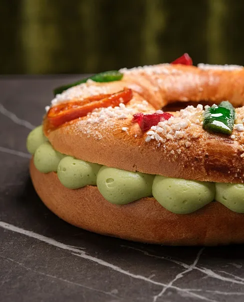Roscón artesanal pastelerías Luis Miguel Murcia pistacho